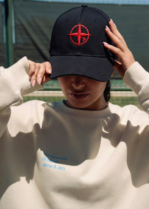 Black X Red Compass Cap