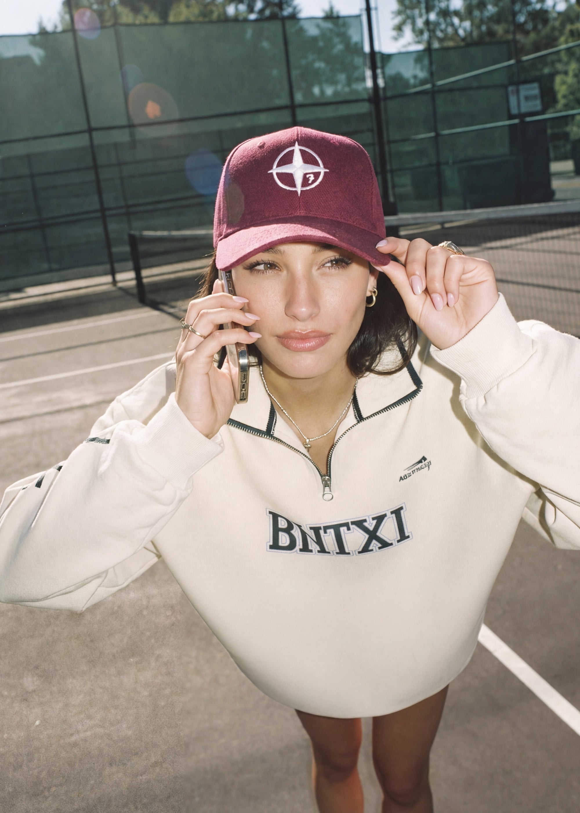 Burgundy Compass Cap