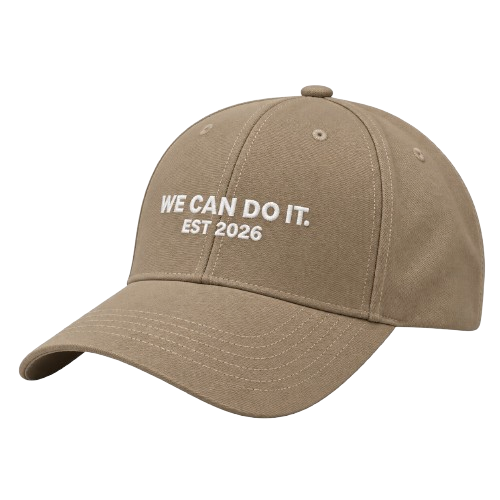 WE CAN DO IT BEIGE CAP