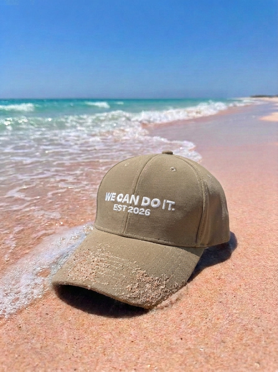 WE CAN DO IT BEIGE CAP