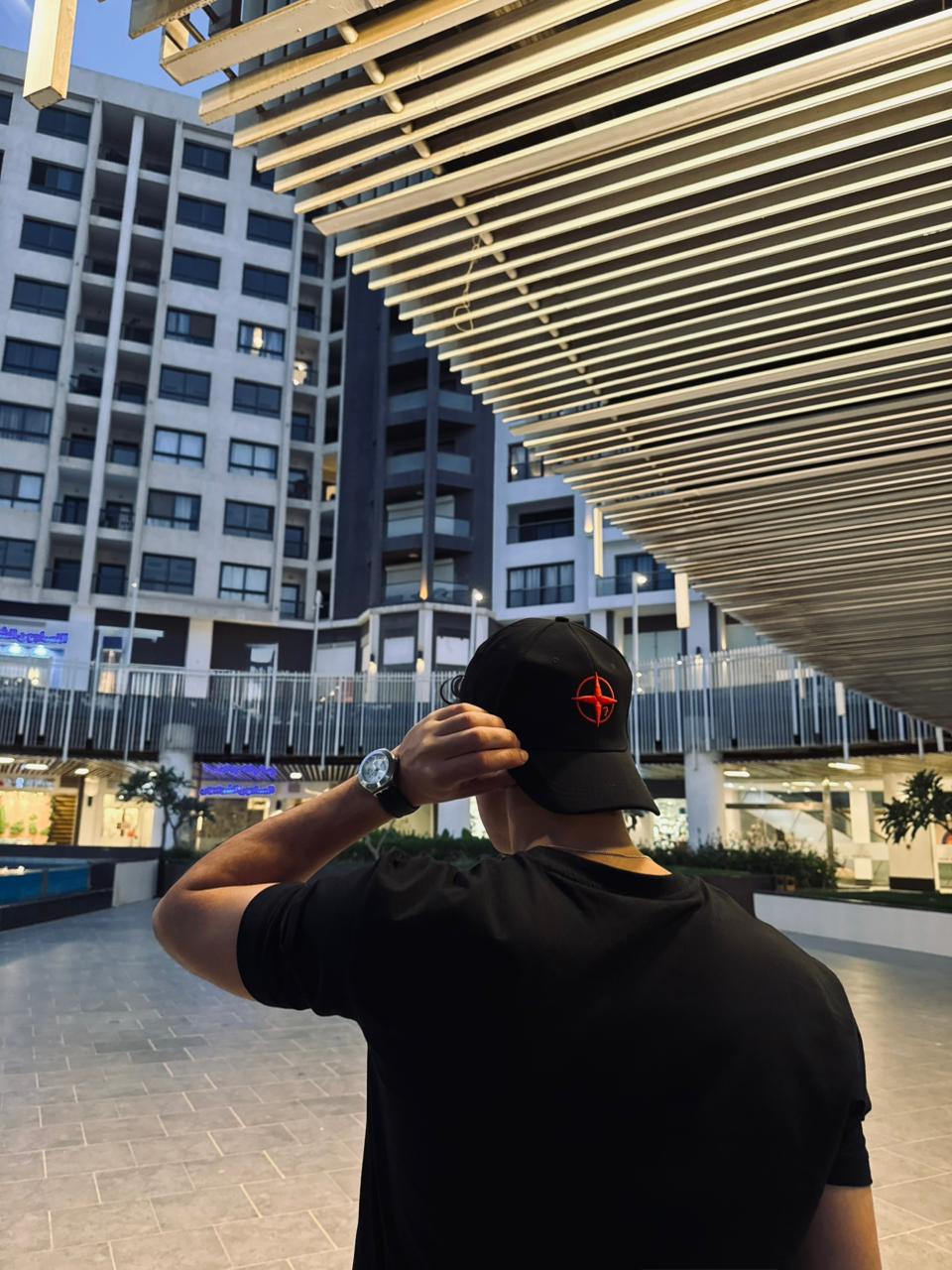 Black X Red Compass Cap