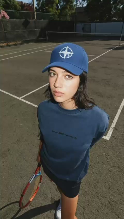 Navy Compass Cap