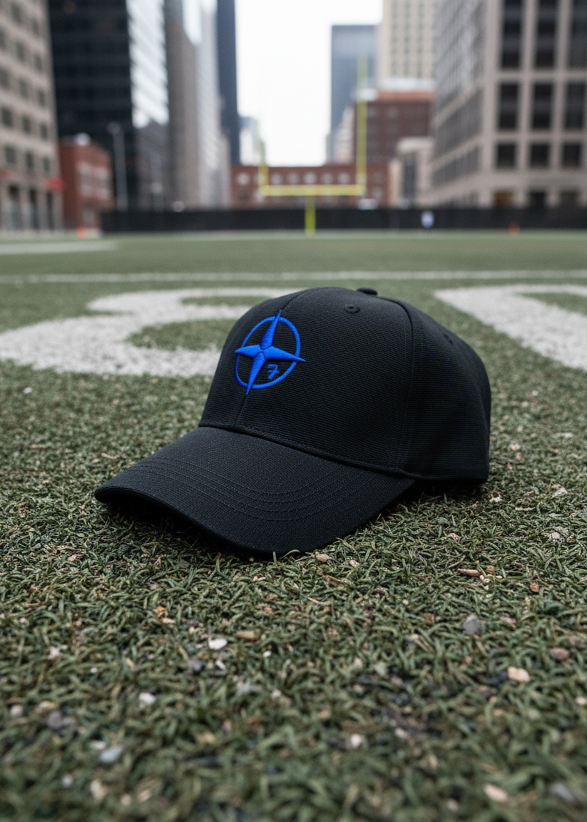 Black X Blue Compass Cap