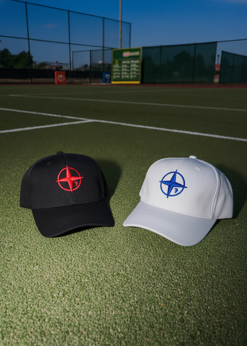 White + Black X Red Compass