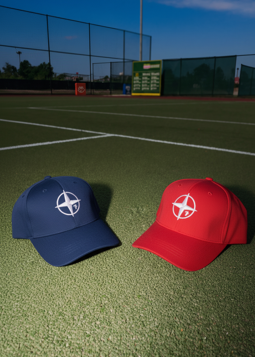 Navy + Red Compass Cap