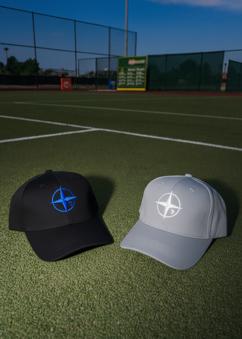 Grey + Black X Blue Compass