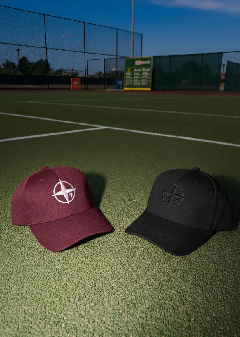 Burgundy + Black X Black Compass